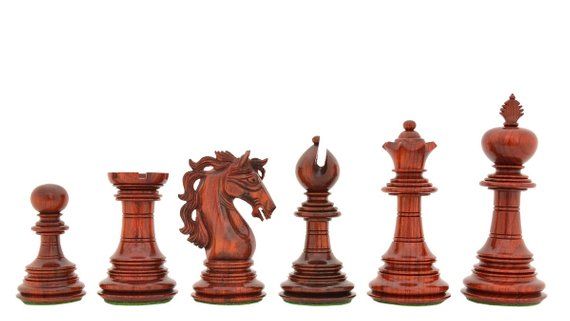 4.4" King Charles Padauk & Boxwood Luxury Chess Pieces - Official Staunton™